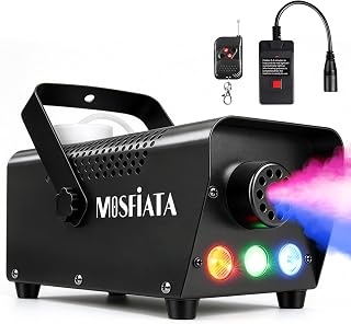500W Smoke Machine,3 LED Light with Wireless Remote Control, Fog Machine with Controllable Lights,Professional DJ Controller,2000 CFM Huge Fog for Halloween Holidays Party