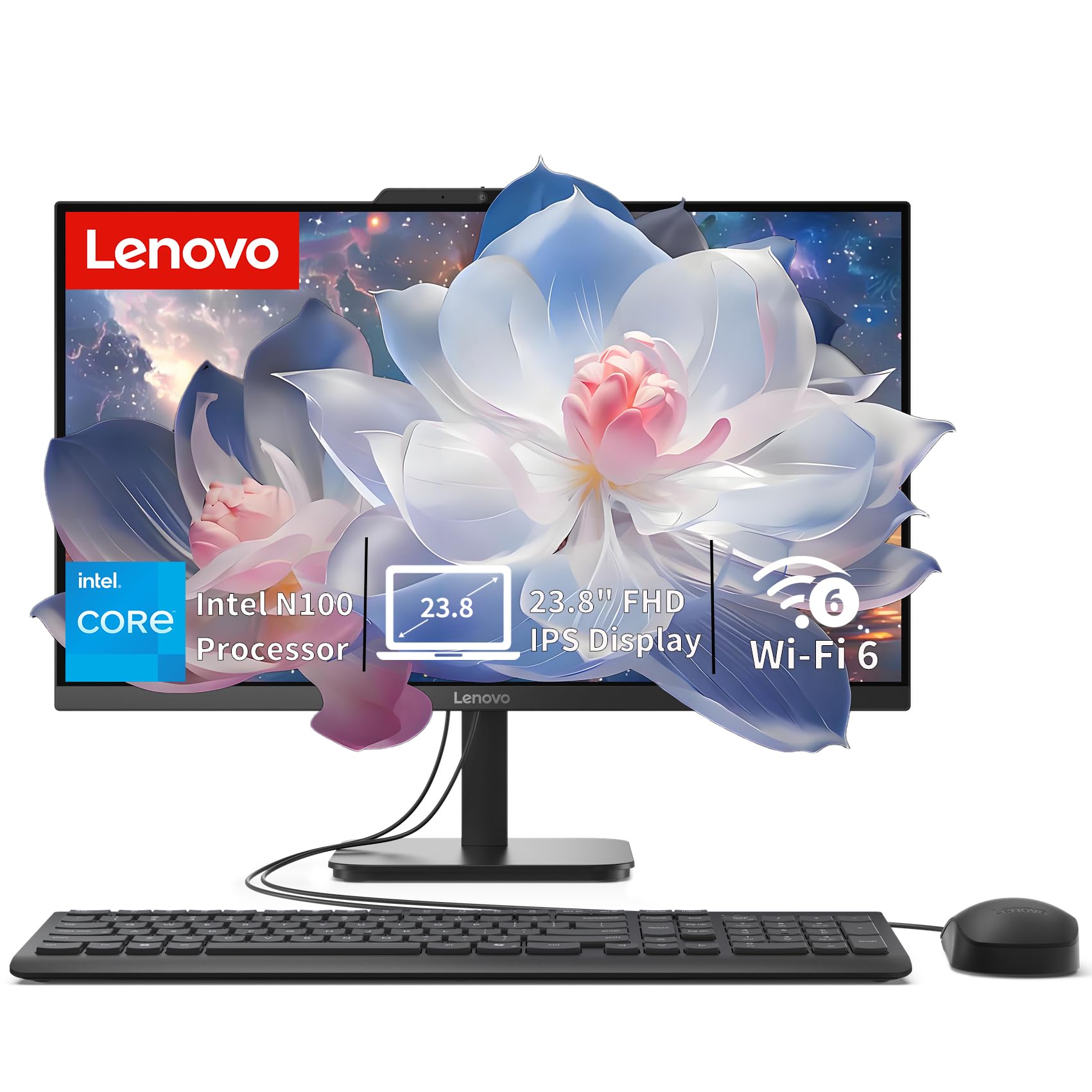 Lenovo IdeaCentre All-in-One Desktop Computer, 8GB RAM 512GB SSD | Intel 4-Core 