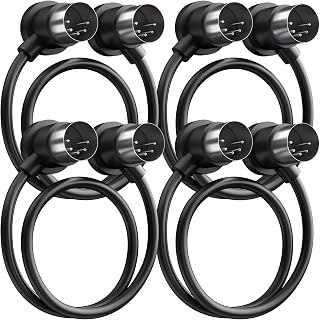 Heams 4 Pack Premium Right Angle MIDI Cable 1FT, Low Profile, Stable Signal | Saving Space MIDI Cables, 3 Times Durability, 5 Pin Din Cable for MIDI Interface, Keyboard, Pedal board