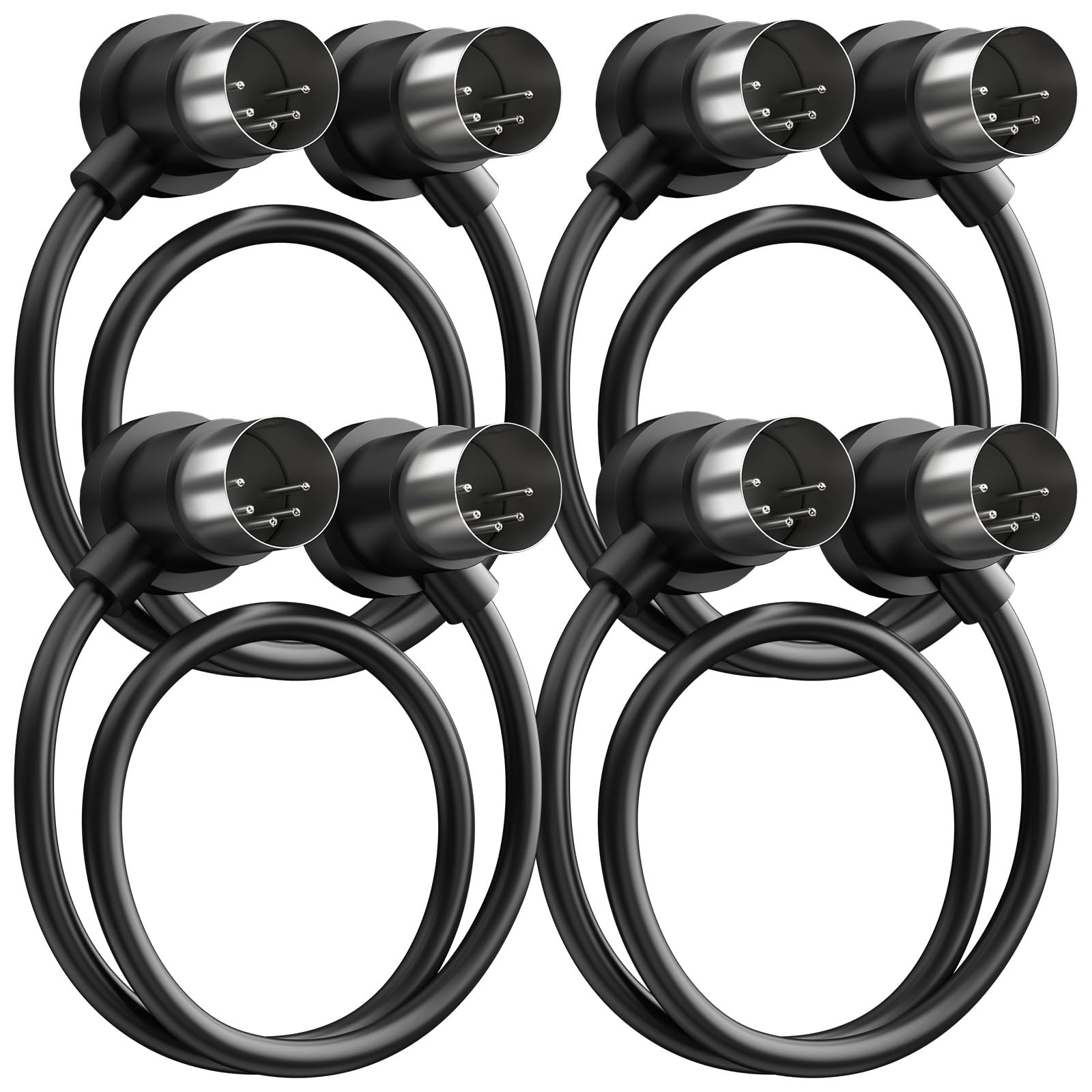 Heams 4 Pack Premium Right Angle MIDI Cable 1FT, Low Profile, Stable Signal | Sa