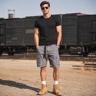 Mens Cargo Shorts Multi Pockets Casual Workout Shorts Slim Fit Shorts for Men