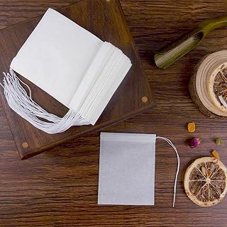 100 Pieces Disposable Tea Bags for Loose Leaf Tea, Tea Filter Bags for Loose Tea, Loose Leaf Tea, Coffee, Spices, Herbs