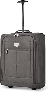 LUGG Lightweight Cabin Luggage, 600D Polyester, Solid Wheels, 55x40x20cm | Durable, spacious compartment, lightweight & easy carry, ergonomic pull-up handle, Airway Locker, sleek design