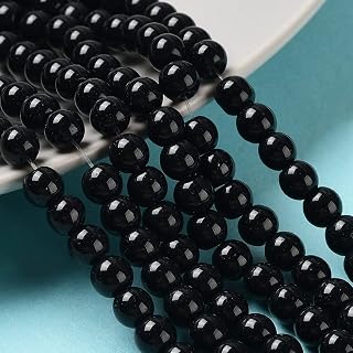 1 Strand Painted Pearl Glass Beads Round Glass Beads for Jewelry Necklace DIY Craft Making, 6~7mm 140pcs/strand, Hot Pink