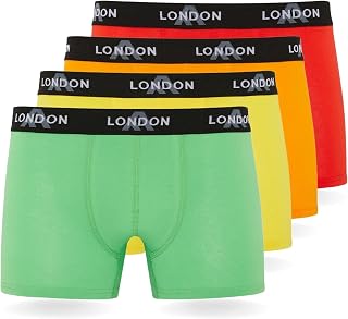 FM London Pack of 4/8 Men's Boxer Shorts with Elastic, Super Comfortable