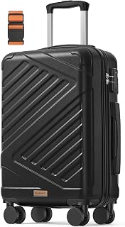 SONGMICS Travel Suitcase, black Ink, M (55A cm), Classic