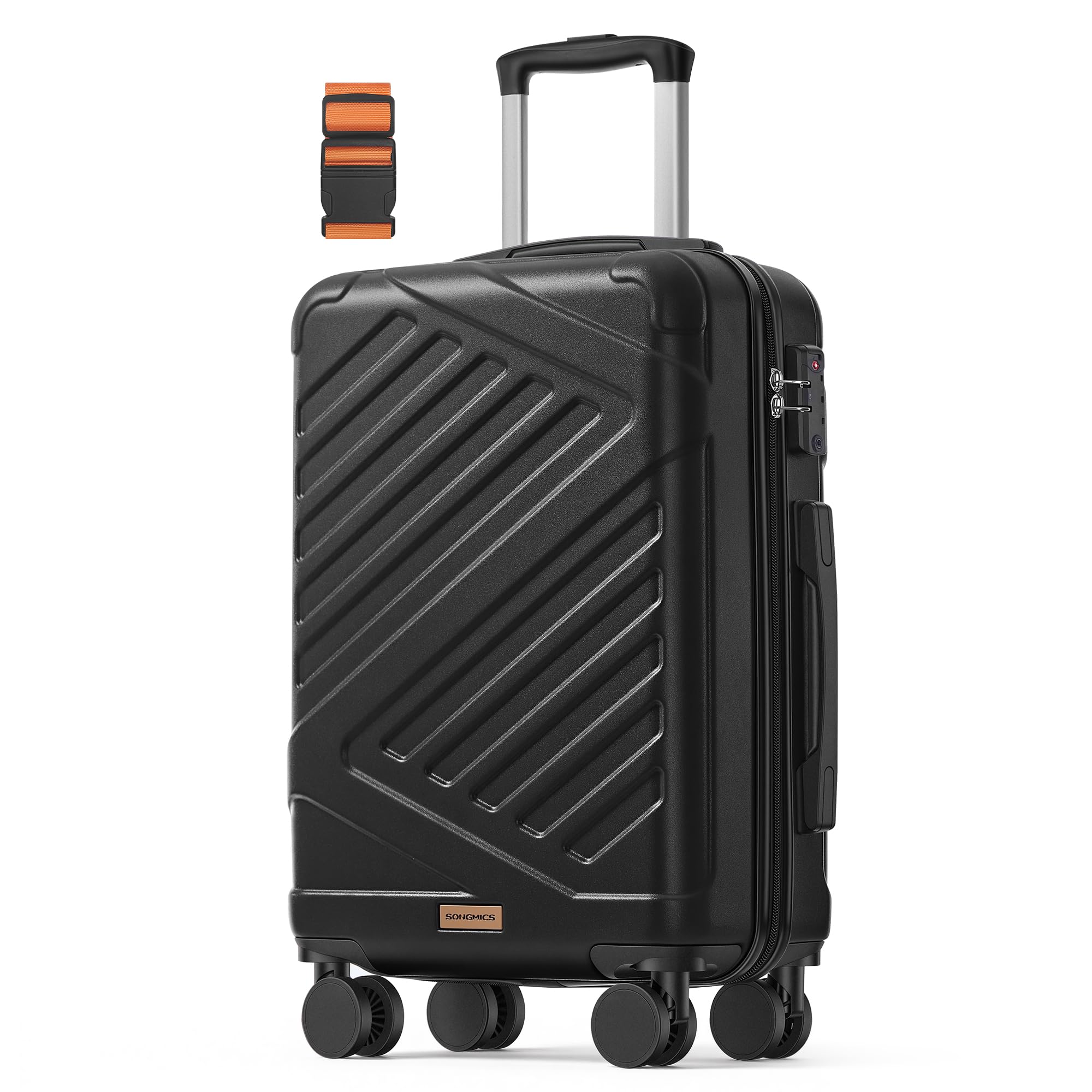 SONGMICS Travel Suitcase, black Ink, M (55A cm), Classic