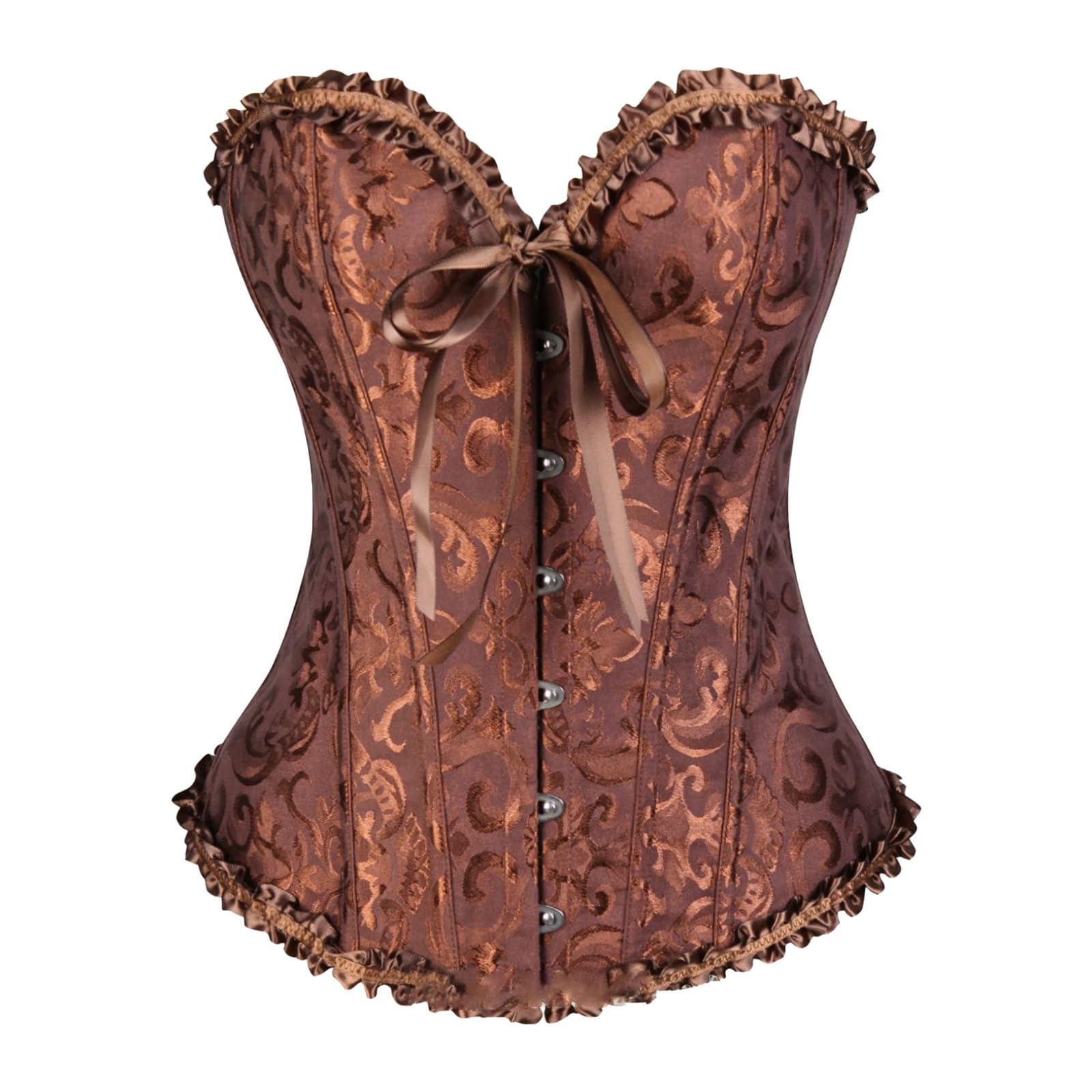 Women's Lace Bustier Corset with Boned and Laces Overbust | Floral Waist Shapewe