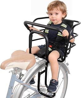 Bwcece Upgraded Rear Child Bike Seat,Back Mount Kid's Bike Seat with Foot Pedals Back Rest Handrail, Designed for Children Aged 18 Month to 8 Years Old,Easy Installation