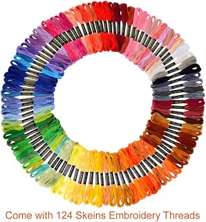 Paxcoo 124 Skeins Embroidery Floss Cross Stitch Thread with Needles