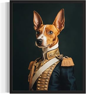 aj decor Basenji Gerneral - Impression d'art murale - 150 (Basenji Gerneral, 45,7 x 61 cm, cadre noir)