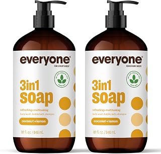 Everyone 3-in-1 Soap Body Wash Bubble Bath Shampoo Coconut Lemon 32oz 2pk