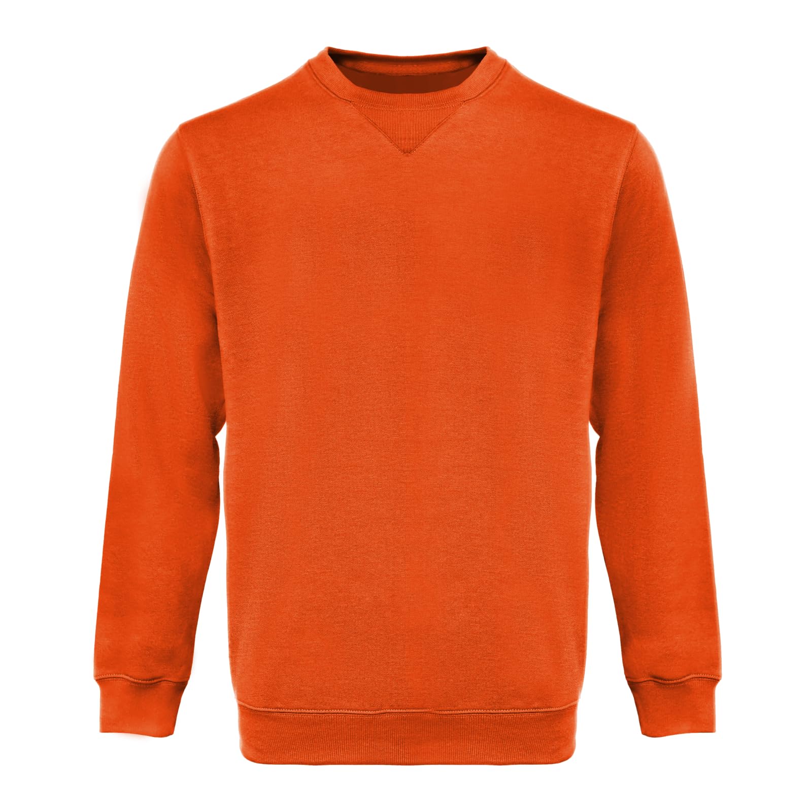 WORK IDEA Men's Crewneck Sweatshirt Workwear Basic Work Sweater, orange, L