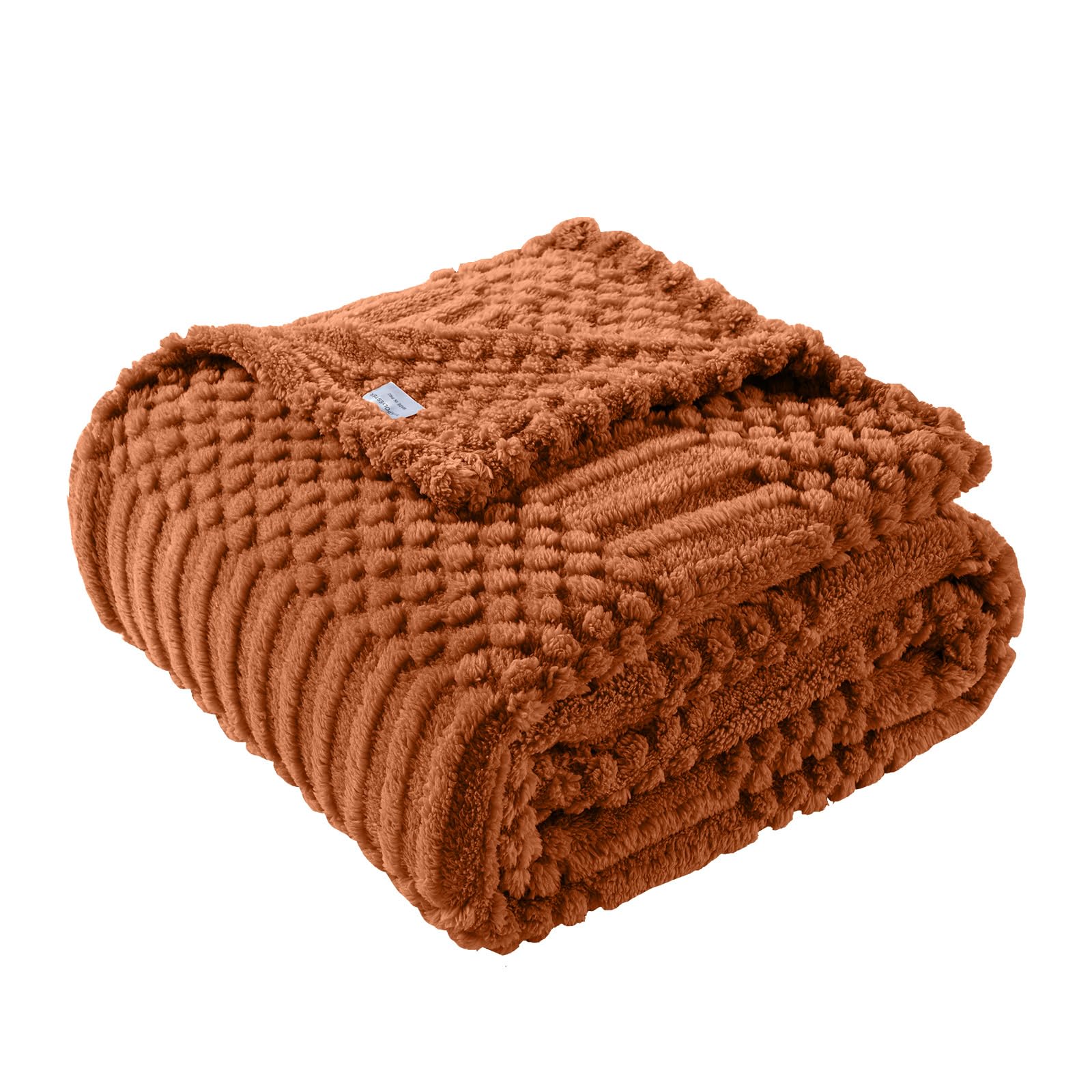 Rust Throw Blanket - Soft & Fluffy Fleece, Cute & Aesthetic, Perfect for Sofa, C