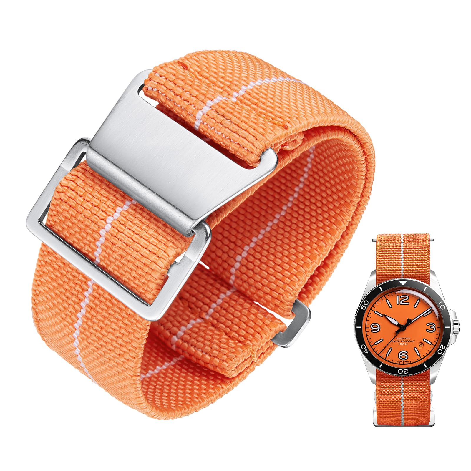 BINLUN Elastic Nylon Strap Watch Navy National Hook Closure Strap for Watch High