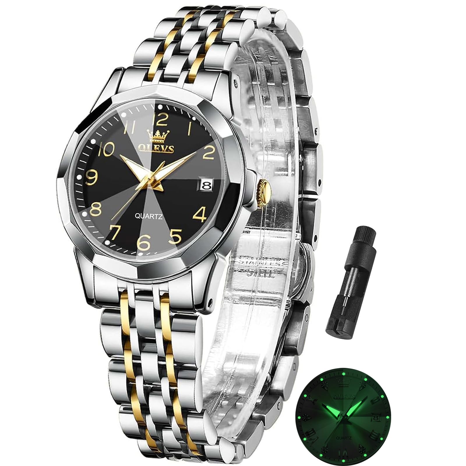 OLEVS Watch Women Rose Gold Stainless Steel Waterproof Luxury Dress Watches for 