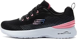Skechers Skech-air Dynamight Luminosity Women's Trainers, Black Mesh Pink Trim