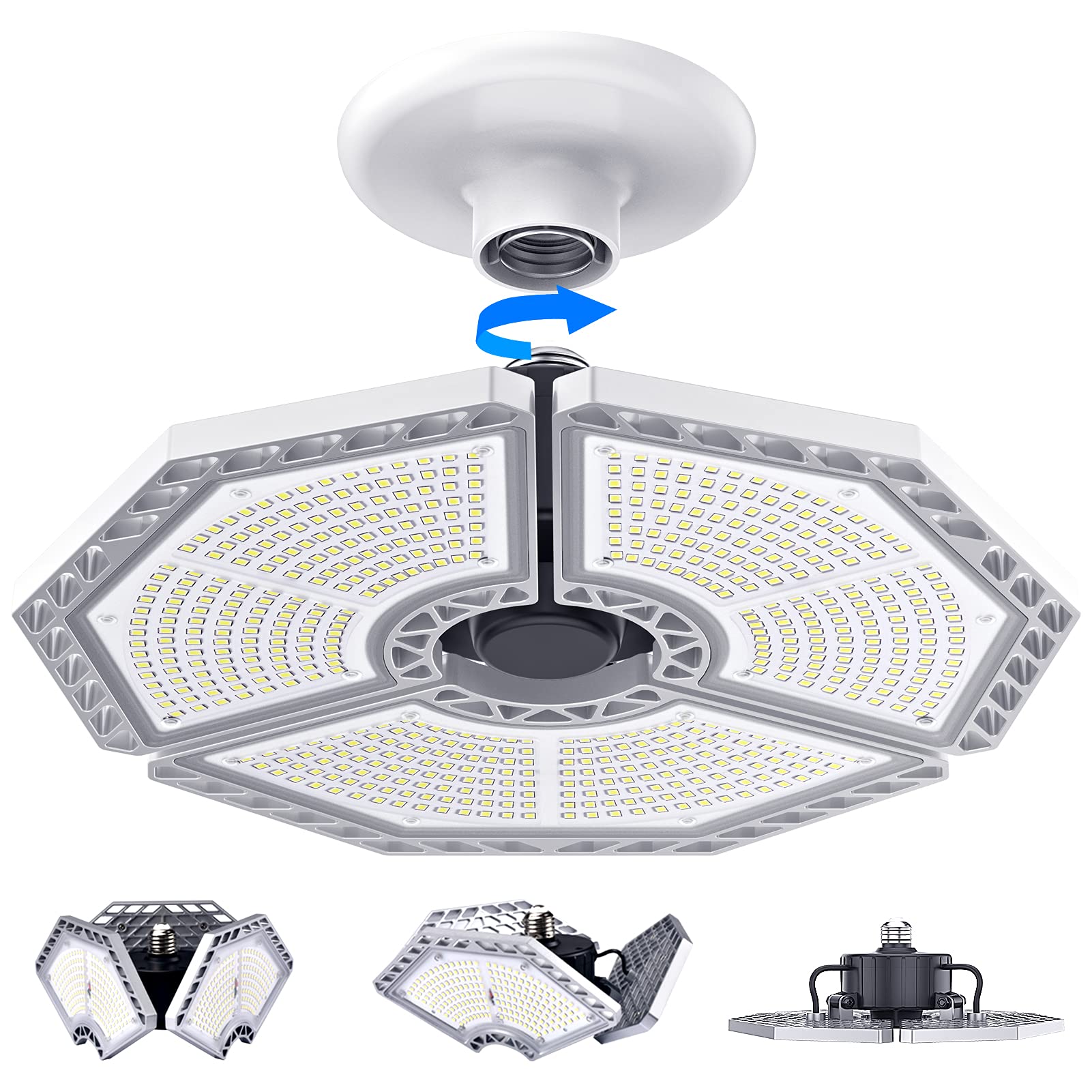 K KERNOWO LED Garage Lights, 140W 18500 Lumens Garage Lighting, 6000K Daylight w