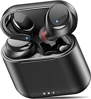 TOZO T6 Wireless Earbuds Bluetooth 5.3 Stereo Sound in Ear Headphones | OrigX Stereo Deep Bass, 40H Playtime, Lighter Ear buds, IPX8 Waterproof, wireless Charging Case, 32 EQs via APP Dark Black