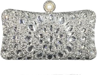 Boutique De FGG Mini Pearl Clutch, Rhinestone Evening Bag, Wedding Handbag