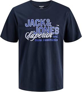 JACK & JONES Jjelogo Tee SS O-Neck 2 Neck Ss26 Sn Jjelogo SS Ss26 Sn Men's 2-Neck Round Neck T-Shirt (Pack of 1)
