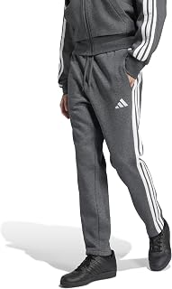 adidas メンズ エッセンシャルズ 3ストライプ フリース オープンヘム パンツ