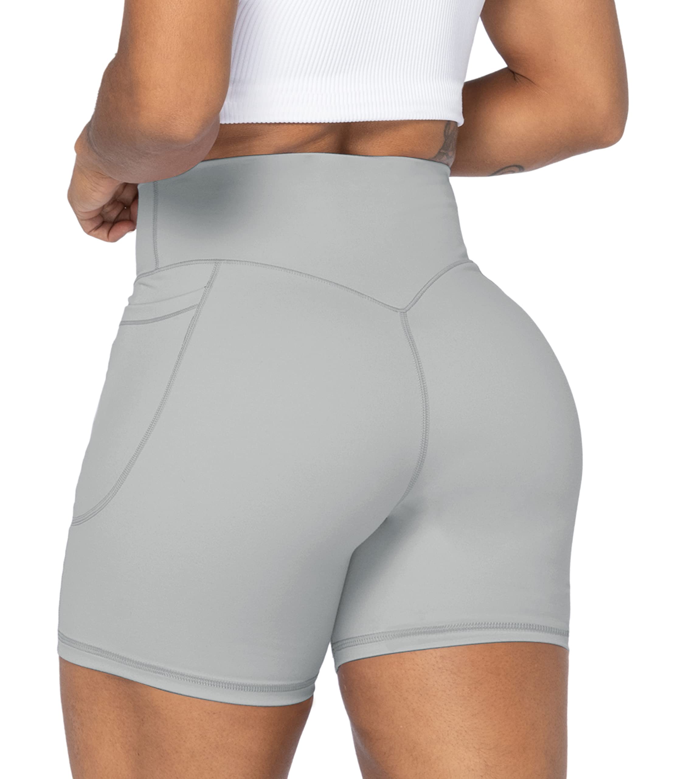 Sunzel Women's Seamless Cycling Shorts with Pockets, Gym Shorts Yoga Workout Gym