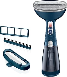 Conair GS38NXC Turbo ExtremeSteam Handheld Fabric Steamer, Blue | 1875W portable handheld fabric steamer with turbocharged steam removes wrinkles fast. Heats in 40 seconds.