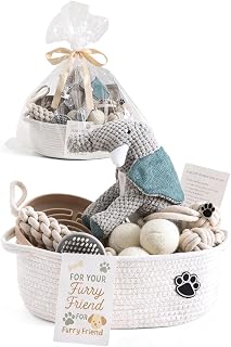 Wanapure Dog Gift Basket – Puppy Starter Kit, Welcome New Puppy Gift Basket with Interactive Toys Bundle, Perfect Dog Birthday Set with Chew Toys, Pet Essentials for New Owners