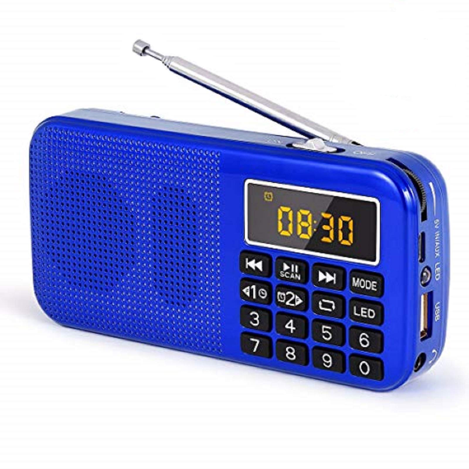 PRUNUS J-725 Rechargeable Radio Portable, FM Radios Alarm Clock, Battery Operate