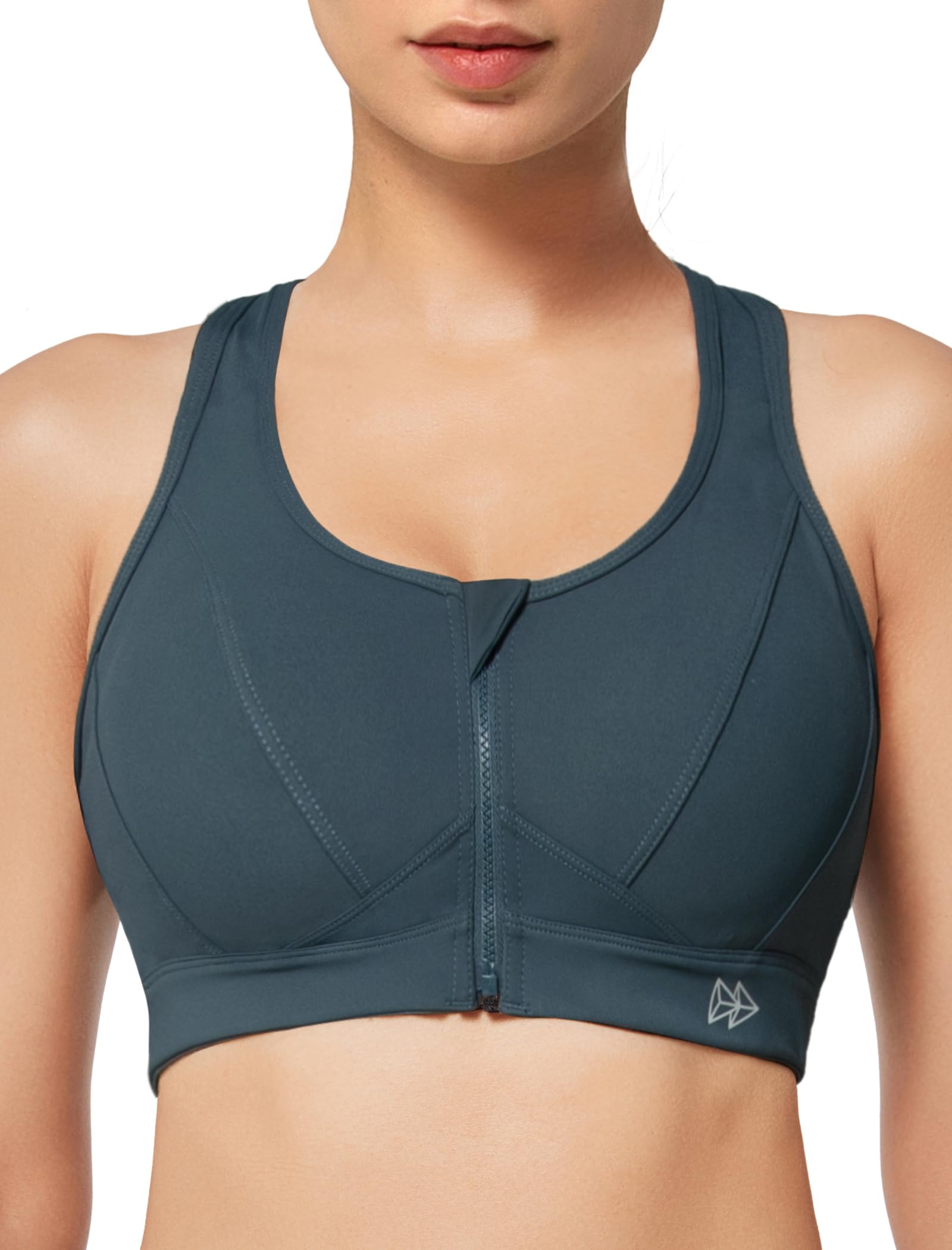 Yvette Strong Support Sports Bra for Women, Front Closure Without Underwire, Rac