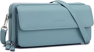 Lanyani RFID Crossbody Wallet Wristlet Purse with Phone Pocket For Women Vegan Leather