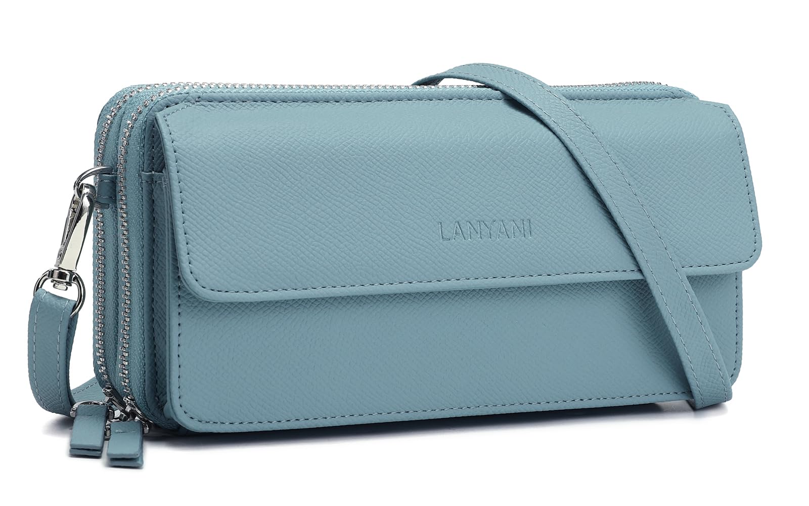 Lanyani RFID Crossbody Wallet Wristlet Purse with Phone Pocket For Women Vegan L