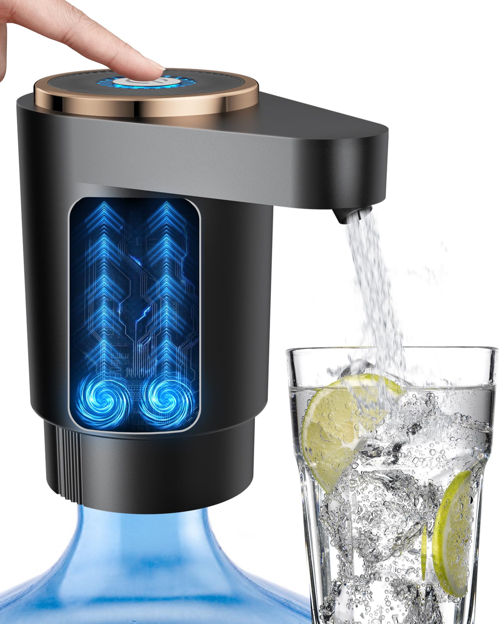 Cozycharm Water Jug Pump for 5 Gallon Bottle – Portable Electric USB-C Charging 