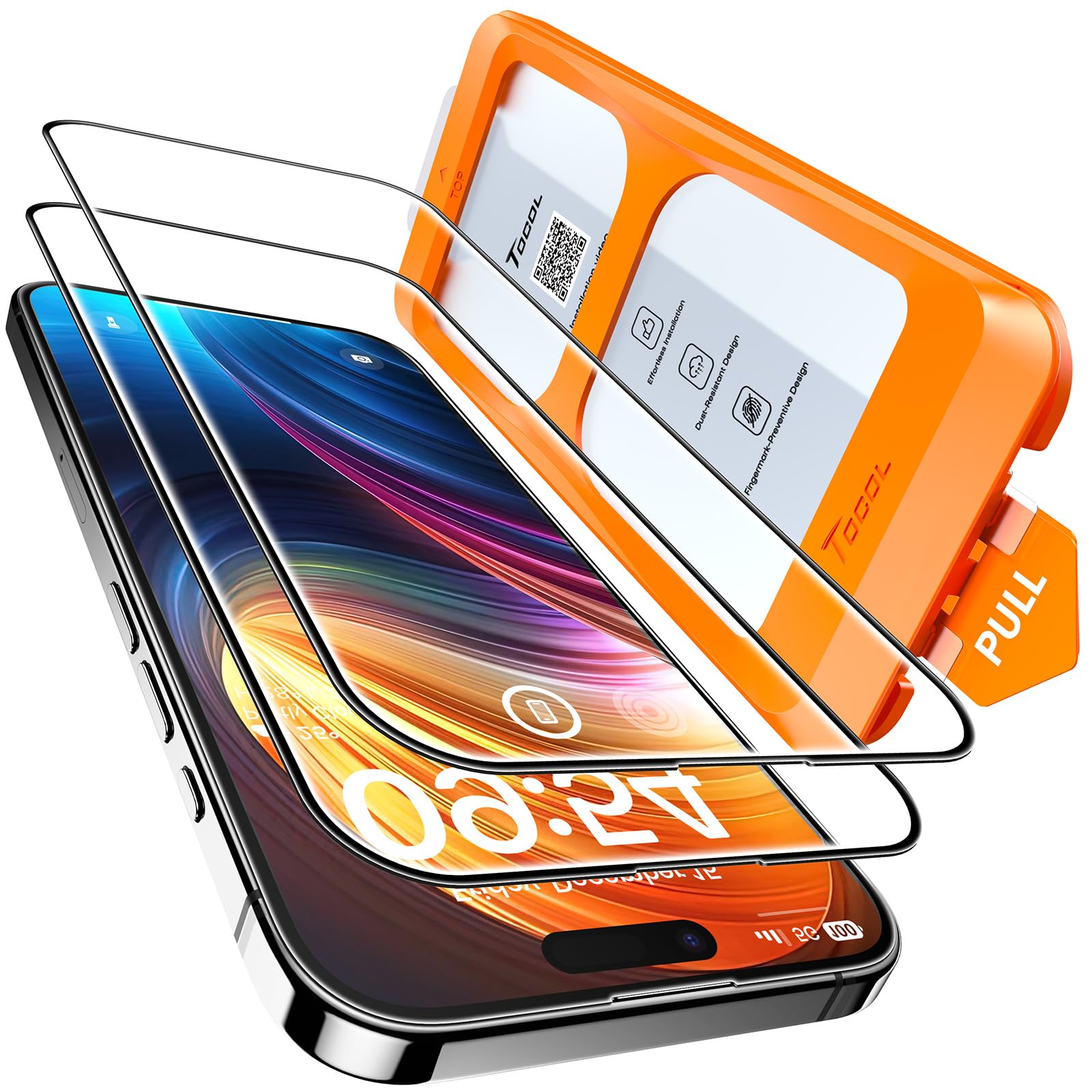 TOCOL iPhone 15 Glass Film 9H Hardness, High Transmittance