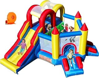 Umbalir 12.3 X 10 FT Inflatable Bounce House with 3 Racing Slides and Ultra-Wide Climbing Wall, Kids Indoor Outdoor Bouncy Castle Inflatable Trampoline for 3-8 yr Kids- Blower Included