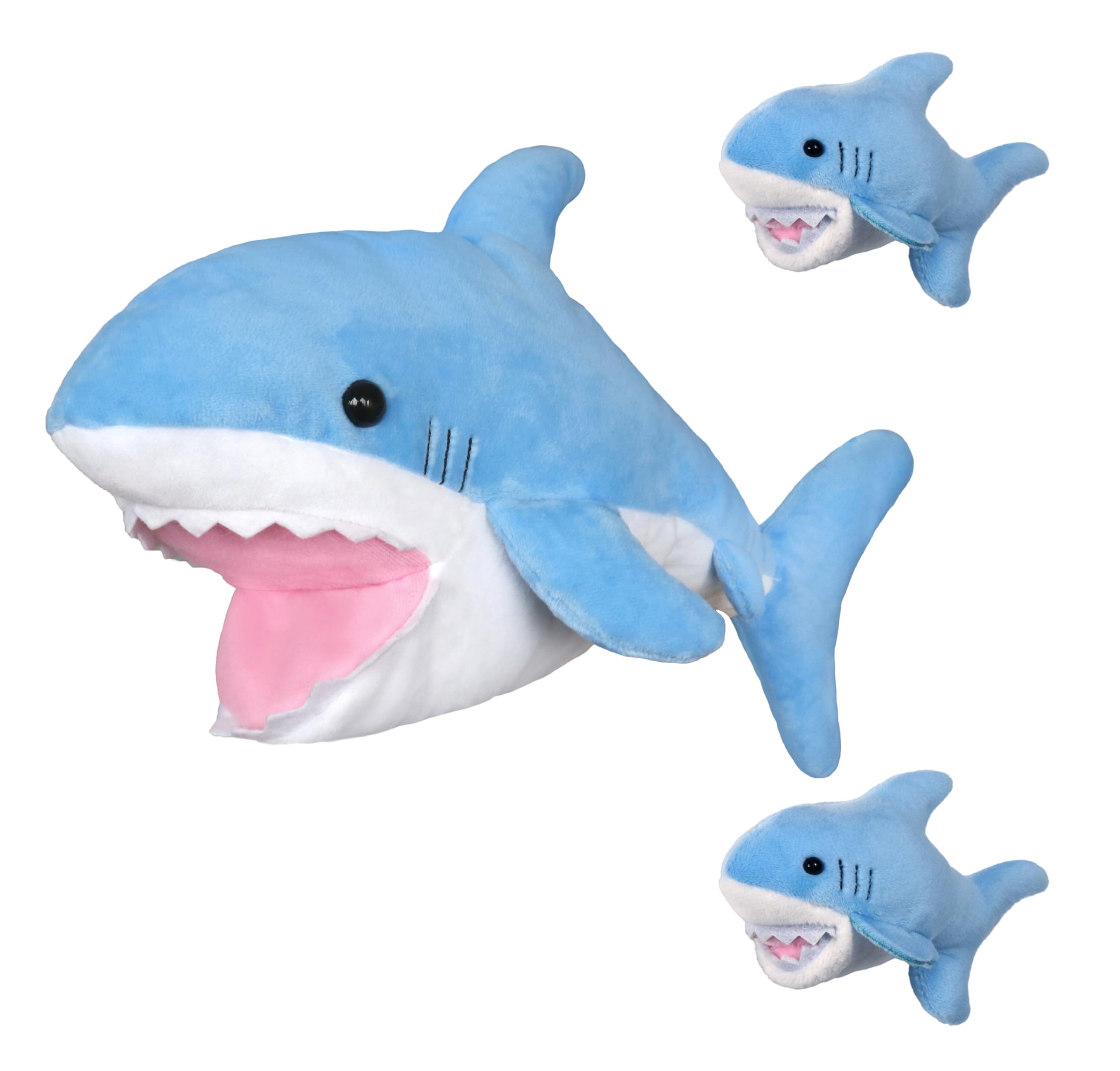 Ice King Bear Shark Mom and Baby Stuffed Animals Plush Toy Hand
