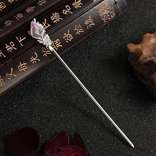 Metal Hairpin Headwear Jewelry Hair Fork Metal Accessories Vintage Women Hair Chopsticks(silver&pink)