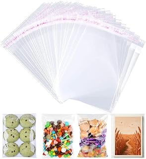 100Pcs Self Seal Clear Cellophane Bags 5" x 7" Cookie Bags
