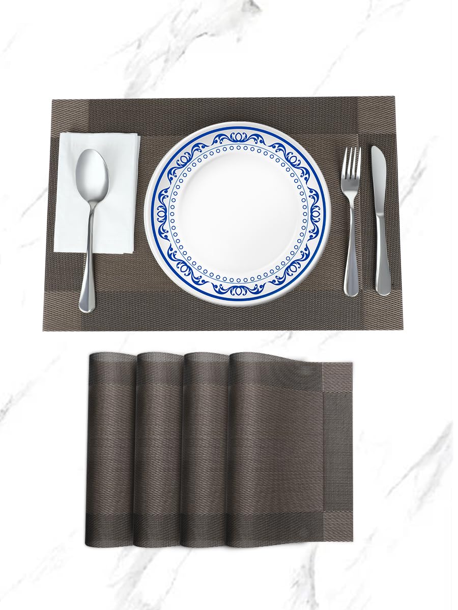 Placemats Set of 4 Placemats, Placemats for Kitchen Dining Table Placemats, PVC 