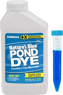 Airmax Nature's Blue Pond & Lake Dye 4X Concentrate, 1 Quart | Natural pond colorant & beauty enhancer for outdoor ponds & lakes, blocks ultraviolet rays, fish, bird & livestock safe