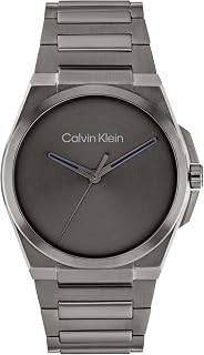 Calvin Klein Reloj con Movimiento de Cuarzo de Tres Manecillas para Hombre Colección Meta-Minimal con Correa de Acero Inoxidable – Disponible en Plateado, Gris o Negro