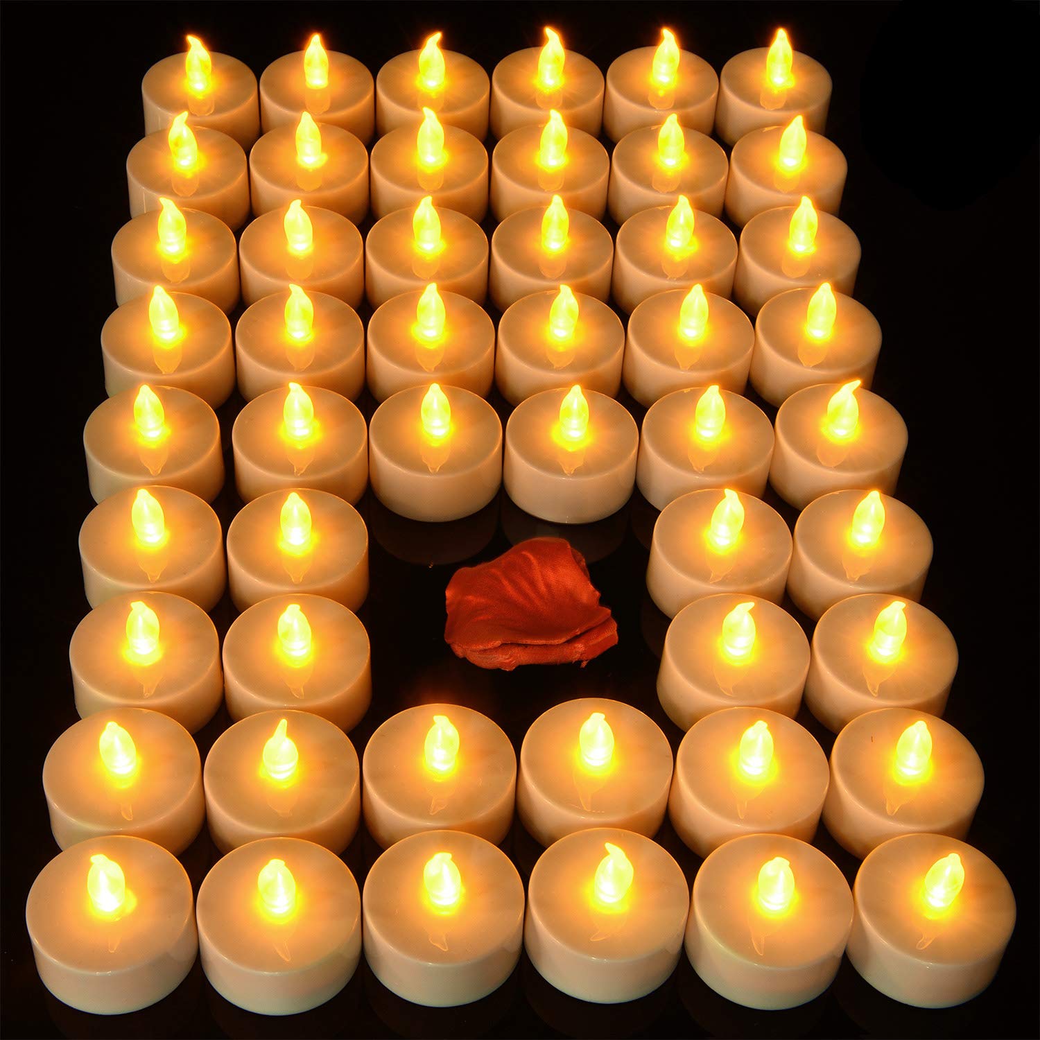 Aku Tonpa 50 Pack Lasts 2X Longer White Realistic Battery Operated Flameless Fli
