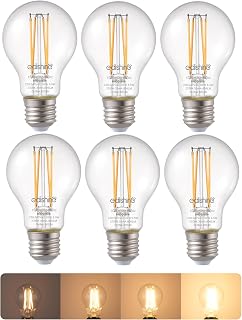 EDISHINE 6 Pack E27 Dimmable LED Edison Bulbs, 6.5W 2700K Warm White, 806LM | CRI 80+, 300° Beam, Filament Design, Flicker Free, Large Edison Screw Bulb for Chandelier, Table Lamp, Pendant, Vintage Decor