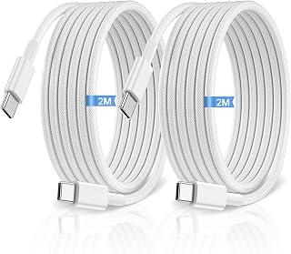 USB C to USB C Charger Cable, 2M 60W Type C Cable Lead Fast Charging, Phone Charger USB C iPhone Cable for Apple iPhone 18 17 16 Series MacBook iPad Pro/Air Samsung Galaxy S26/S25 Google Pixel 2Pack