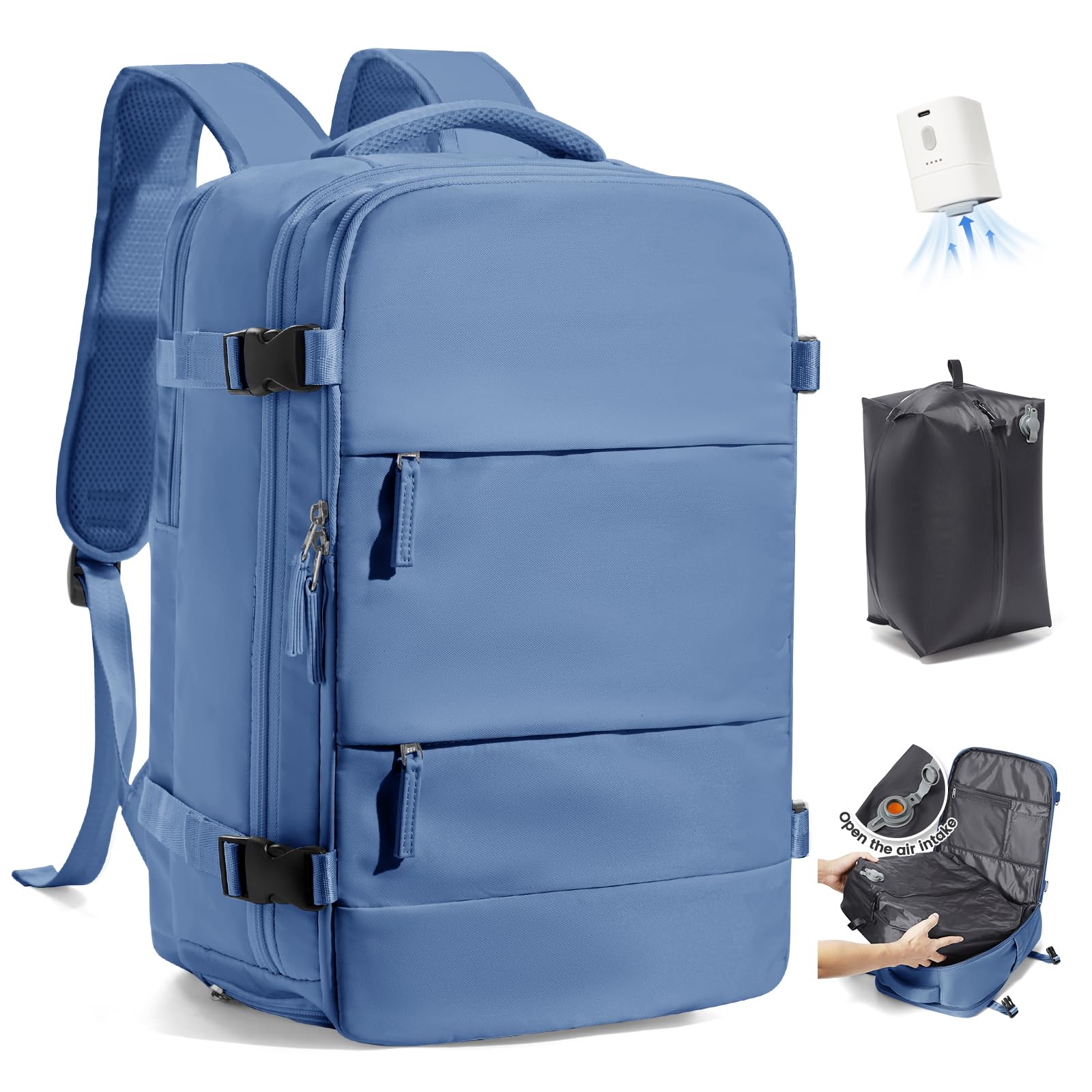 SZLX Vacuum Backpack with Pump Carry-on Luggage 40x30x20 Ryanair Vueling Wizzair