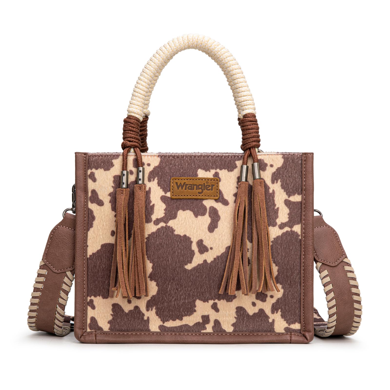 Montana West Wrangler Tote Bag Cow Print Western Satchel Bags for Women Rustler 