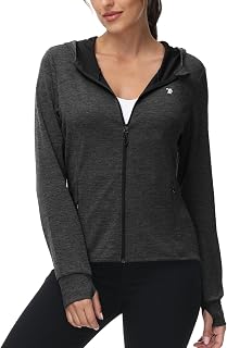 TBMPOY Womens UPF 50+ Sun Protection Hoodie Jackets Light Weight Long Sleeve Shirts Hiking Outdoor Full Zip Tops