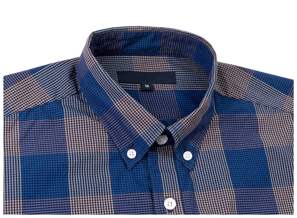 Men's Cotton Long Sleeve Button Down Shirts Regular Fit
