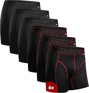 DANISH ENDURANCE Running Boxers, Long or Normal Legs, Pack of 6